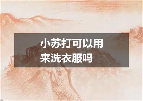 小苏打可以用来洗衣服吗