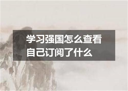 学习强国怎么查看自己订阅了什么