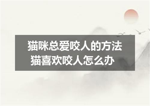 猫咪总爱咬人的方法 猫喜欢咬人怎么办