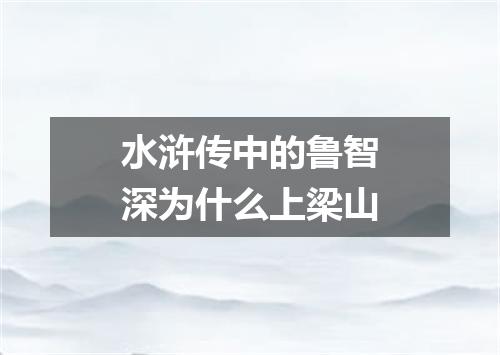 水浒传中的鲁智深为什么上梁山