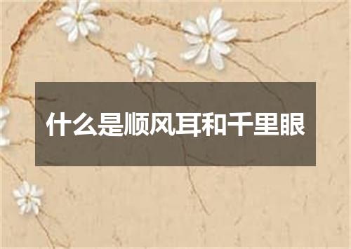 什么是顺风耳和千里眼