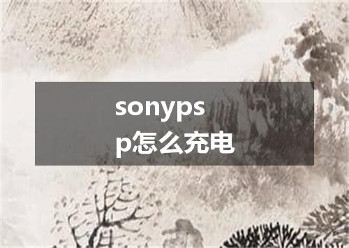 sonypsp怎么充电