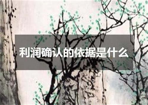 利润确认的依据是什么