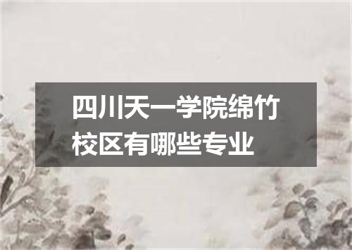 四川天一学院绵竹校区有哪些专业