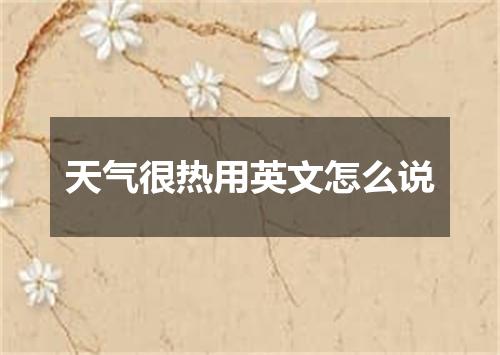 天气很热用英文怎么说