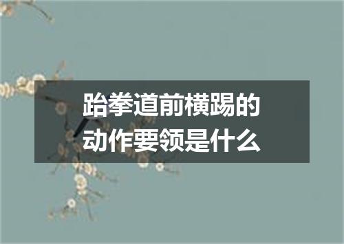 跆拳道前横踢的动作要领是什么