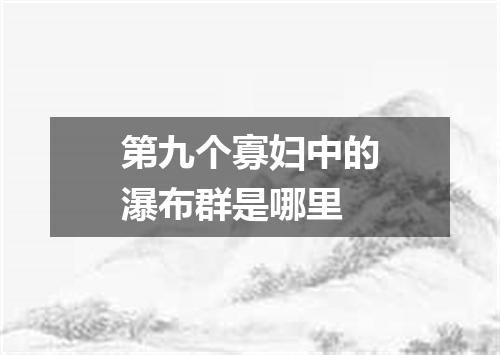 第九个寡妇中的瀑布群是哪里