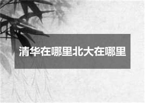 清华在哪里北大在哪里