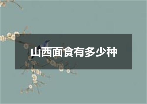 山西面食有多少种