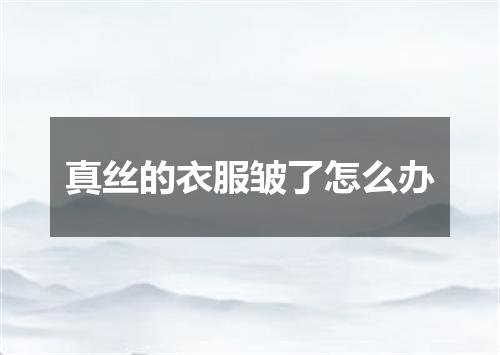 真丝的衣服皱了怎么办