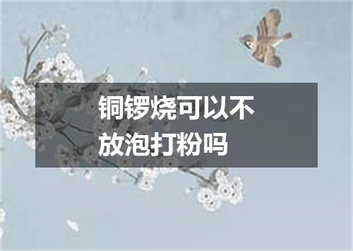 铜锣烧可以不放泡打粉吗