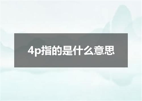 4p指的是什么意思