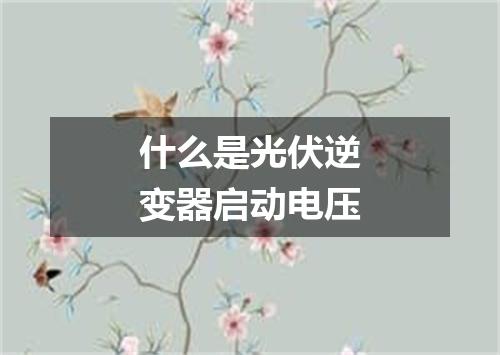 什么是光伏逆变器启动电压