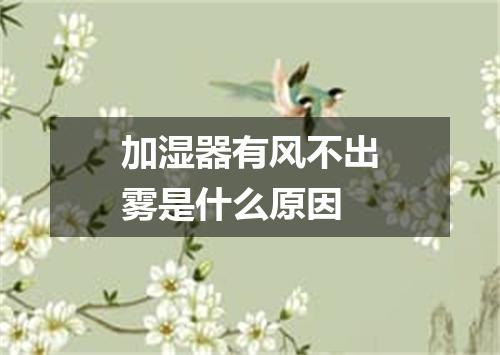 加湿器有风不出雾是什么原因