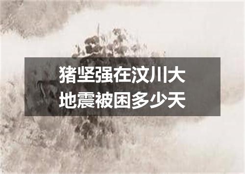 猪坚强在汶川大地震被困多少天