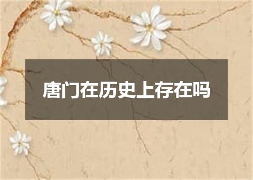 唐门在历史上存在吗