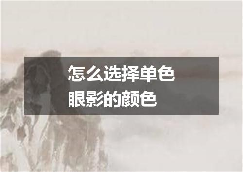 怎么选择单色眼影的颜色