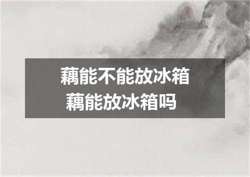 藕能不能放冰箱 藕能放冰箱吗