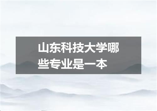 山东科技大学哪些专业是一本