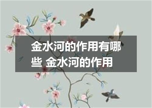 金水河的作用有哪些 金水河的作用