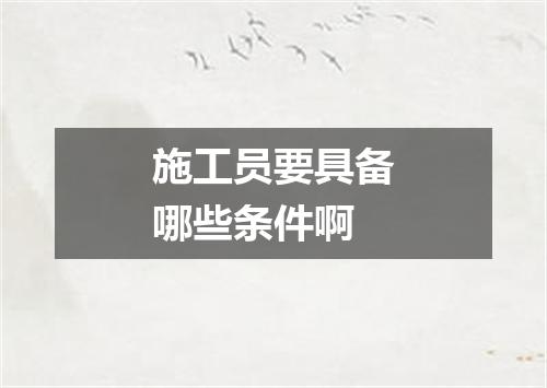 施工员要具备哪些条件啊