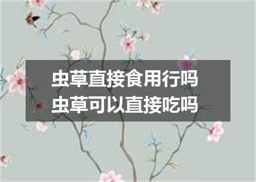 虫草直接食用行吗 虫草可以直接吃吗