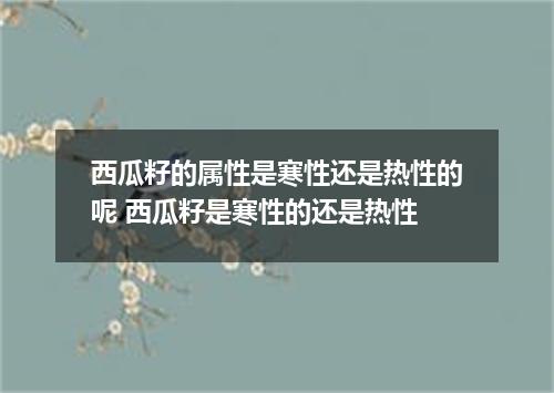西瓜籽的属性是寒性还是热性的呢 西瓜籽是寒性的还是热性