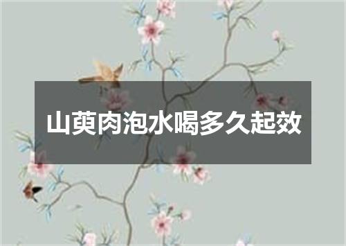 山萸肉泡水喝多久起效