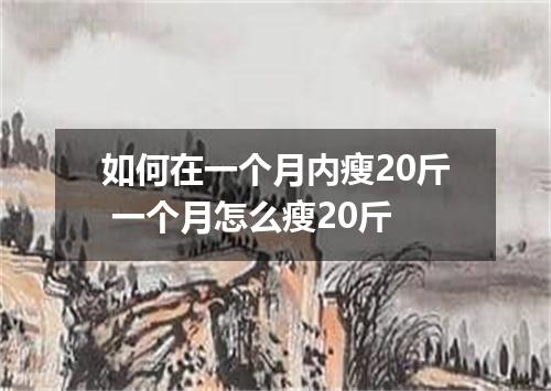 如何在一个月内瘦20斤 一个月怎么瘦20斤