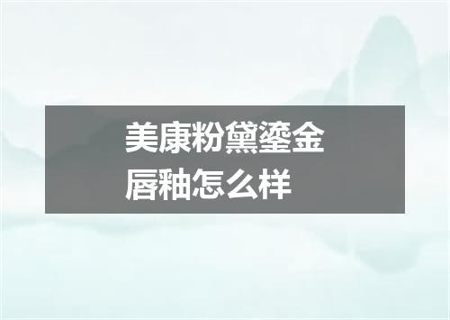 美康粉黛鎏金唇釉怎么样
