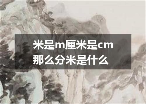 米是m厘米是cm那么分米是什么