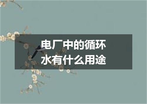 电厂中的循环水有什么用途
