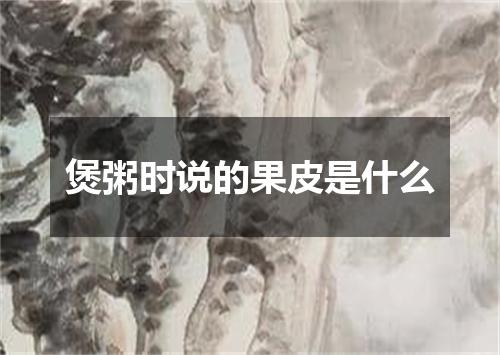 煲粥时说的果皮是什么