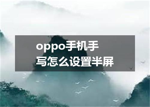 oppo手机手写怎么设置半屏