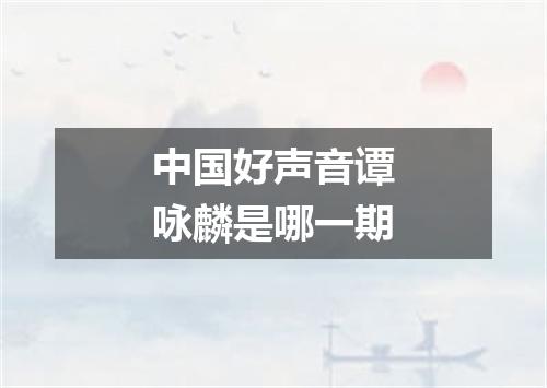 中国好声音谭咏麟是哪一期