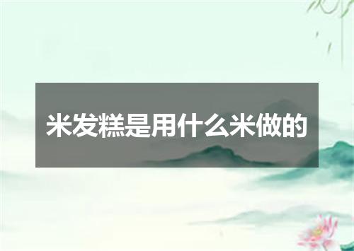 米发糕是用什么米做的