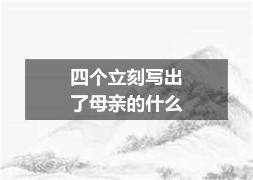 四个立刻写出了母亲的什么