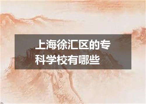 上海徐汇区的专科学校有哪些