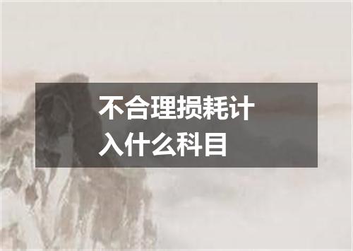 不合理损耗计入什么科目