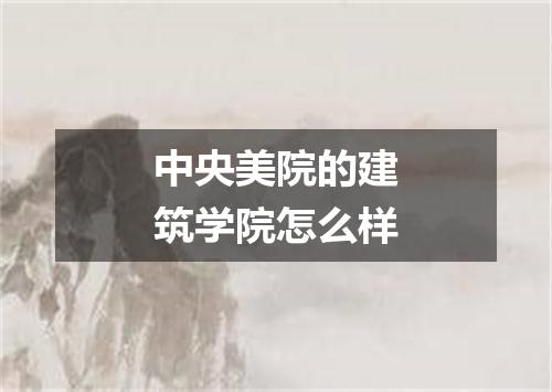 中央美院的建筑学院怎么样