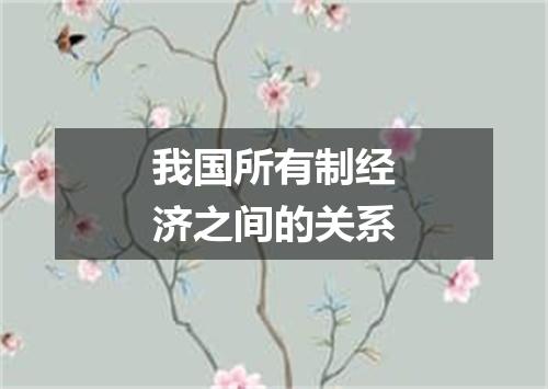 我国所有制经济之间的关系