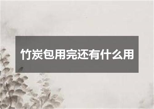 竹炭包用完还有什么用