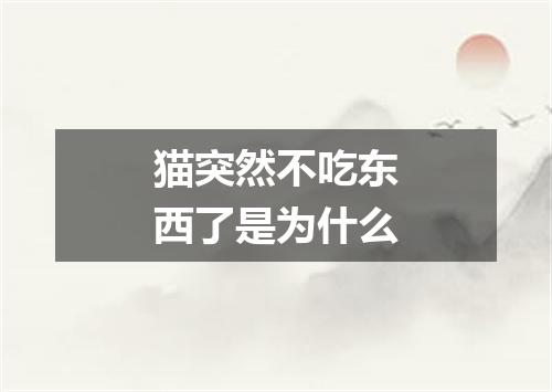 猫突然不吃东西了是为什么