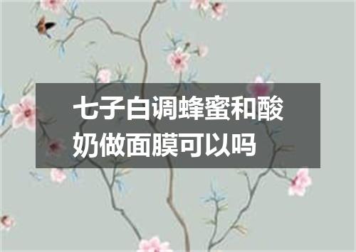 七子白调蜂蜜和酸奶做面膜可以吗