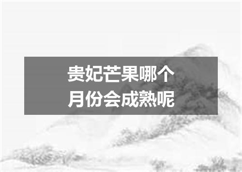 贵妃芒果哪个月份会成熟呢