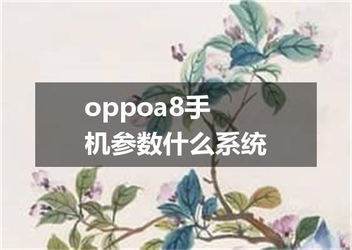 oppoa8手机参数什么系统