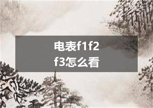电表f1f2f3怎么看