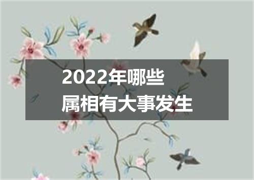 2022年哪些属相有大事发生