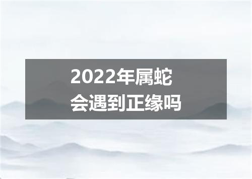 2022年属蛇会遇到正缘吗