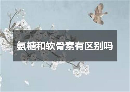 氨糖和软骨素有区别吗